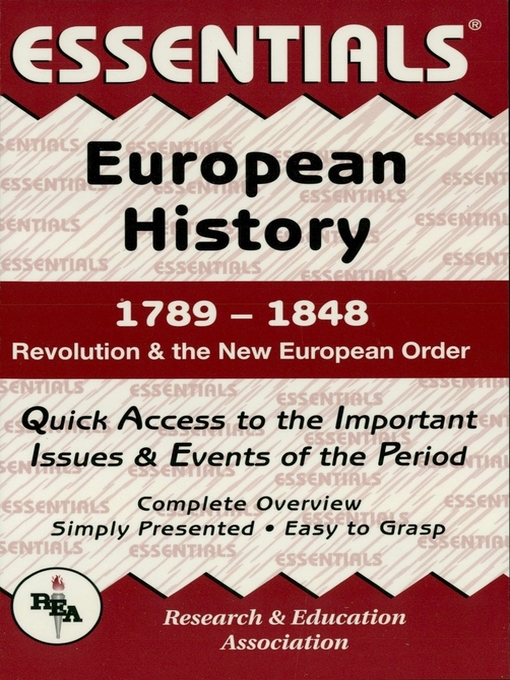 Title details for European History: 1789 to 1848 Essentials by John W. Barrett - Available